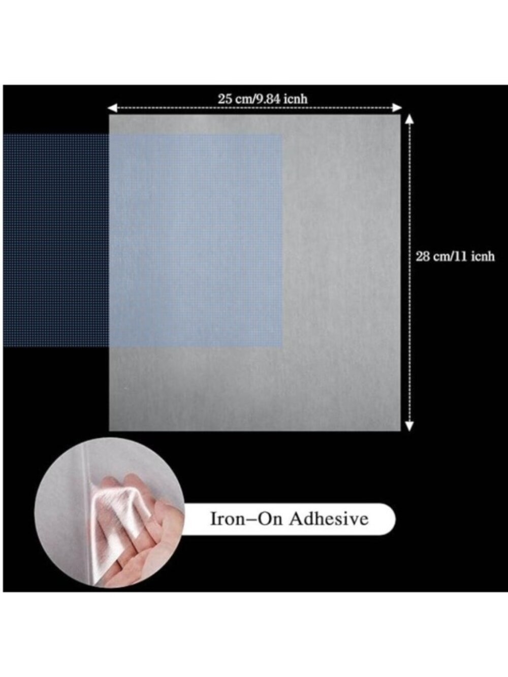 Iron-On Adhesive Patch 11"x9.85" Heat Fusible Interfacing Lightweight Patches